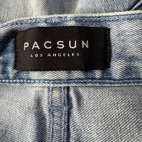 PacSun SZ 30x30 Mens Stacked Skinny Jeans Zip-Fly Zip Pocket Frayed Light Wash - Picture 10 of 13